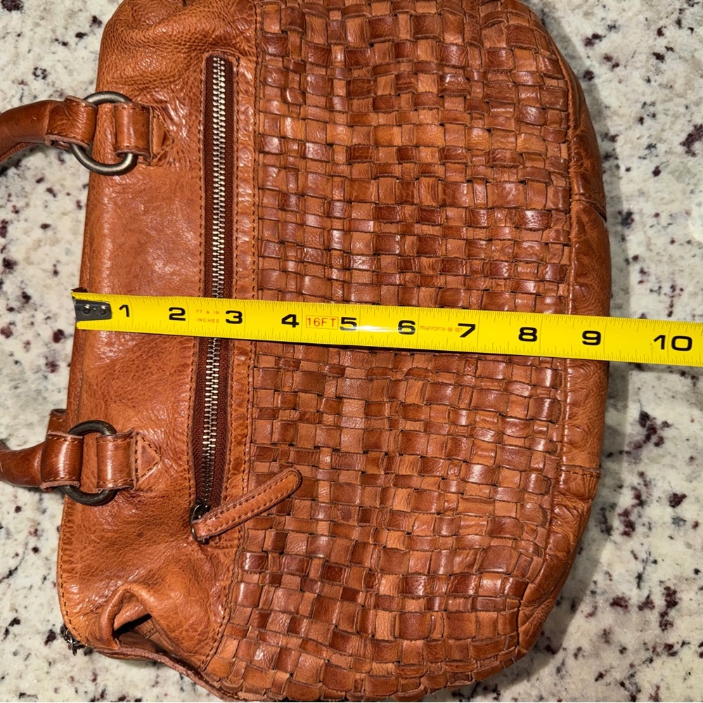Vilenca Holland Woven Genuine Leather Hand Bag Purse Satchel Brown - Picture 9 of 16
